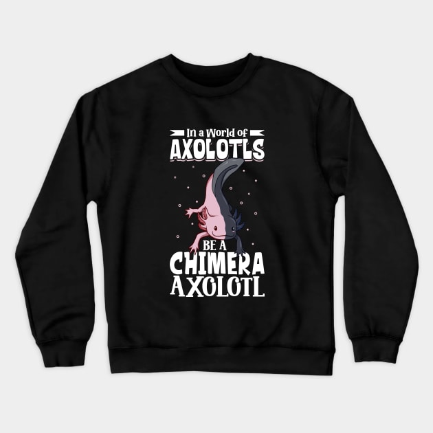 Be a Chimera Axolotl Crewneck Sweatshirt by Modern Medieval Design